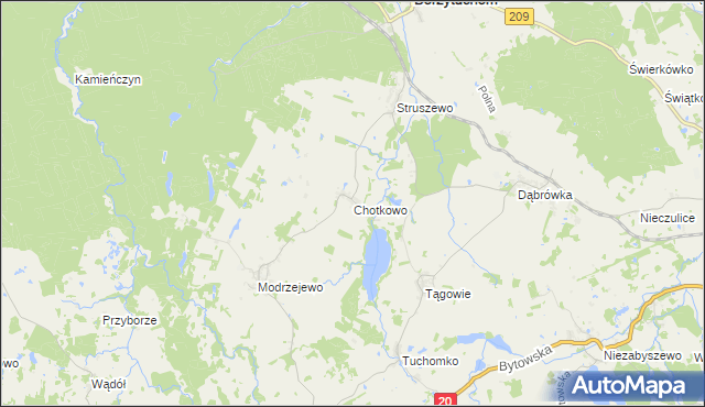 mapa Chotkowo, Chotkowo na mapie Targeo