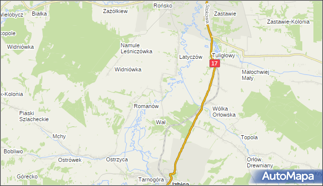 mapa Dworzyska gmina Izbica, Dworzyska gmina Izbica na mapie Targeo