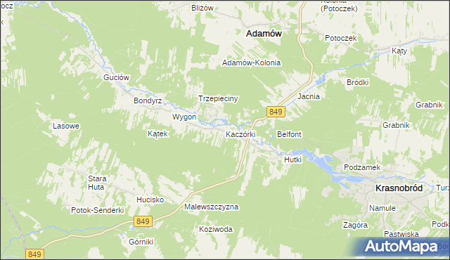 mapa Kaczórki, Kaczórki na mapie Targeo