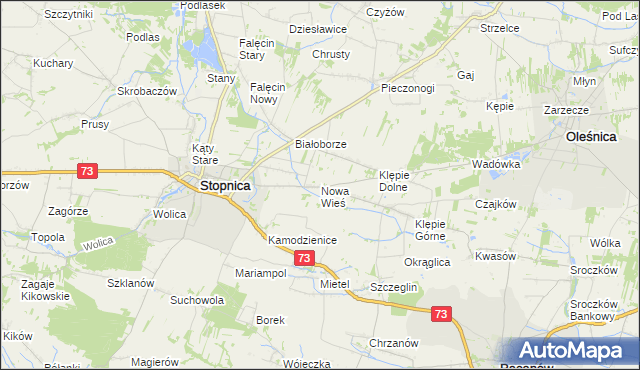 mapa Nowa Wieś gmina Stopnica, Nowa Wieś gmina Stopnica na mapie Targeo