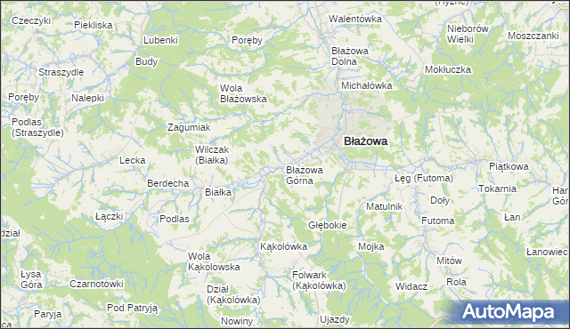 mapa Błażowa Górna, Błażowa Górna na mapie Targeo