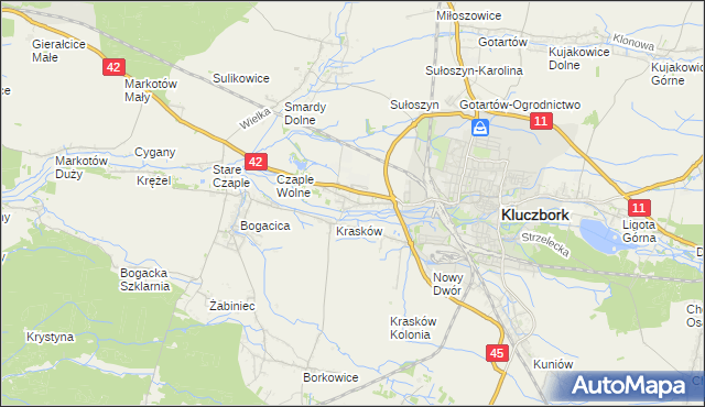 mapa Ligota Dolna gmina Kluczbork, Ligota Dolna gmina Kluczbork na mapie Targeo