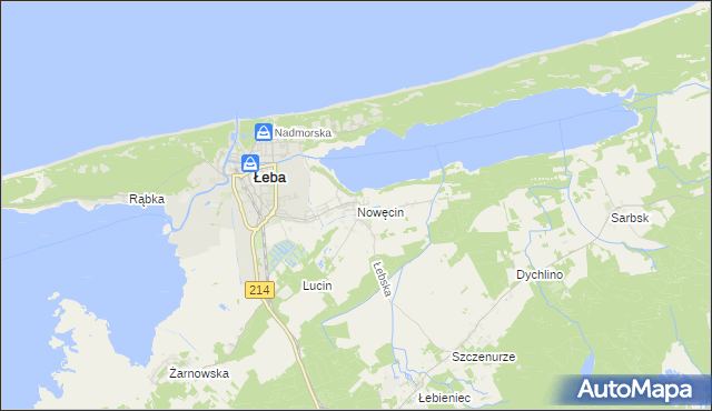 mapa Nowęcin, Nowęcin na mapie Targeo