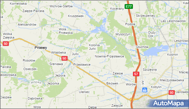 mapa Nowina-Przęsławice, Nowina-Przęsławice na mapie Targeo