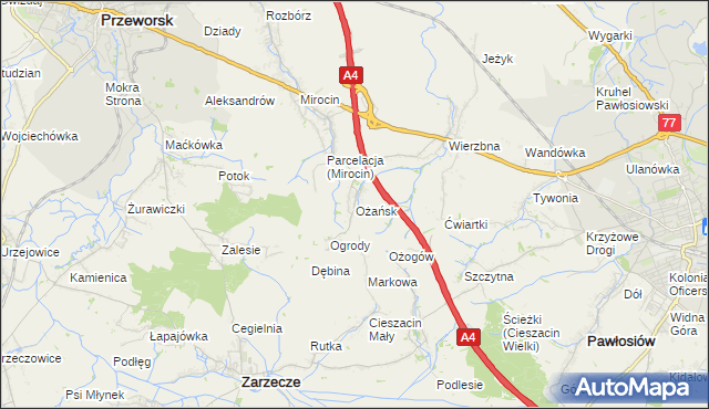 mapa Ożańsk, Ożańsk na mapie Targeo