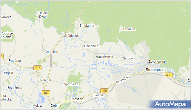 mapa Racławiczki, Racławiczki na mapie Targeo