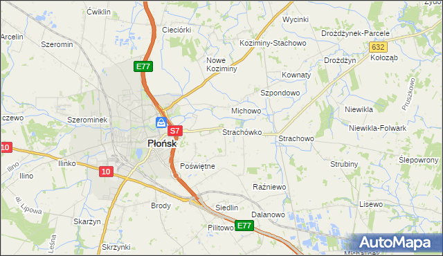 mapa Strachówko, Strachówko na mapie Targeo