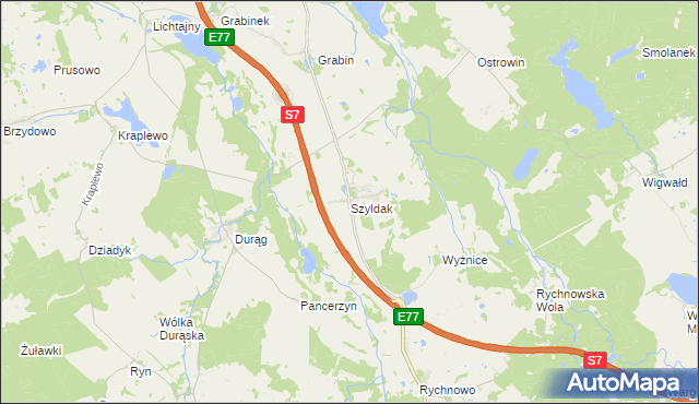 mapa Szyldak, Szyldak na mapie Targeo