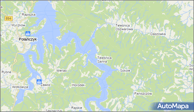 mapa Teleśnica Sanna, Teleśnica Sanna na mapie Targeo