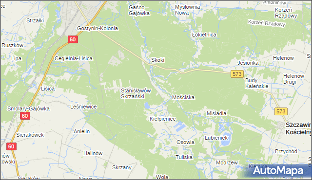 mapa Mniszek gmina Gostynin, Mniszek gmina Gostynin na mapie Targeo