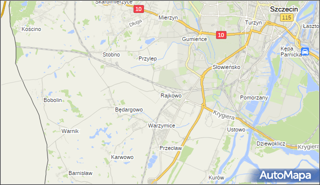 mapa Rajkowo, Rajkowo na mapie Targeo