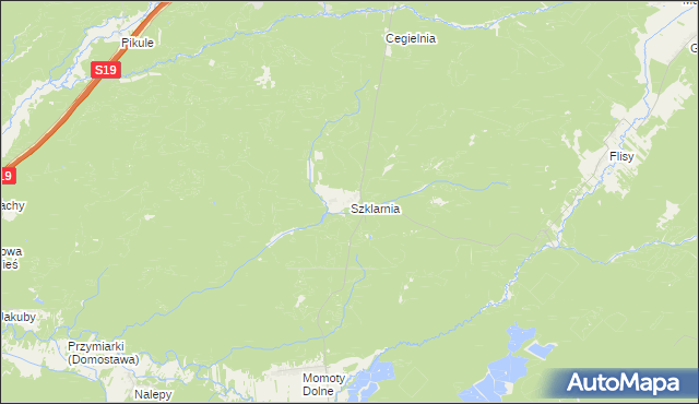 mapa Szklarnia gmina Janów Lubelski, Szklarnia gmina Janów Lubelski na mapie Targeo