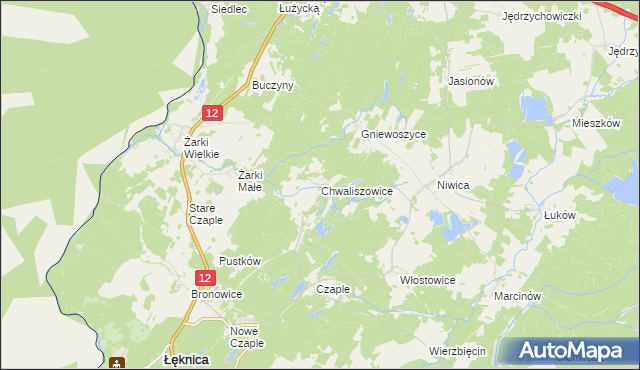 mapa Chwaliszowice, Chwaliszowice na mapie Targeo