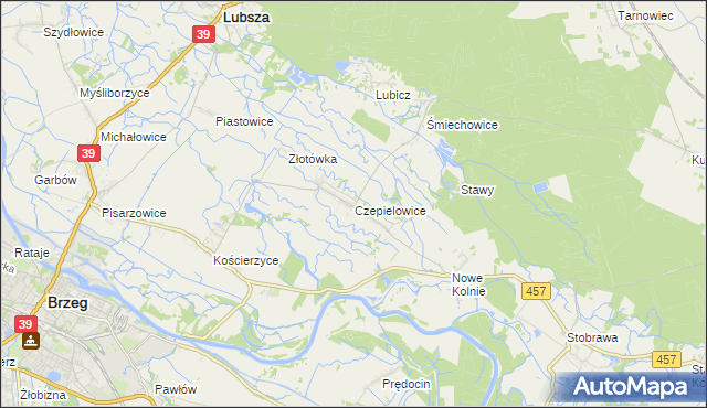 mapa Czepielowice, Czepielowice na mapie Targeo