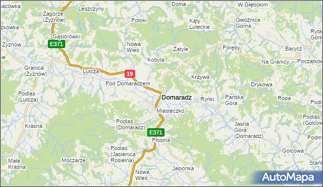 mapa Domaradz powiat brzozowski, Domaradz powiat brzozowski na mapie Targeo