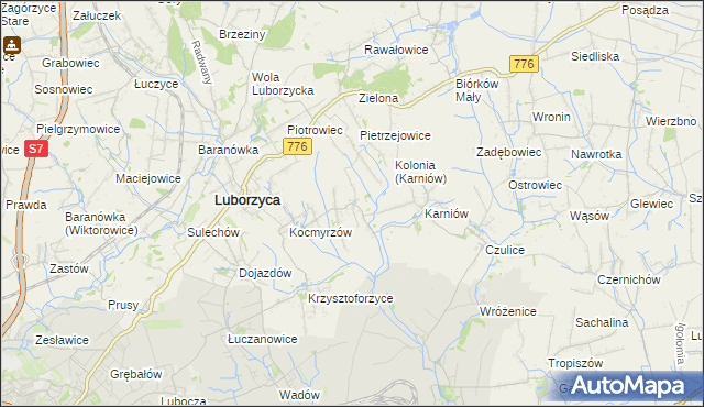 mapa Głęboka gmina Kocmyrzów-Luborzyca, Głęboka gmina Kocmyrzów-Luborzyca na mapie Targeo