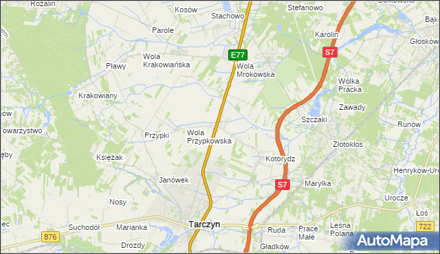 mapa Grzędy gmina Tarczyn, Grzędy gmina Tarczyn na mapie Targeo