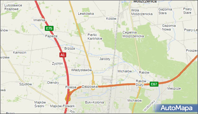 mapa Jarosty, Jarosty na mapie Targeo