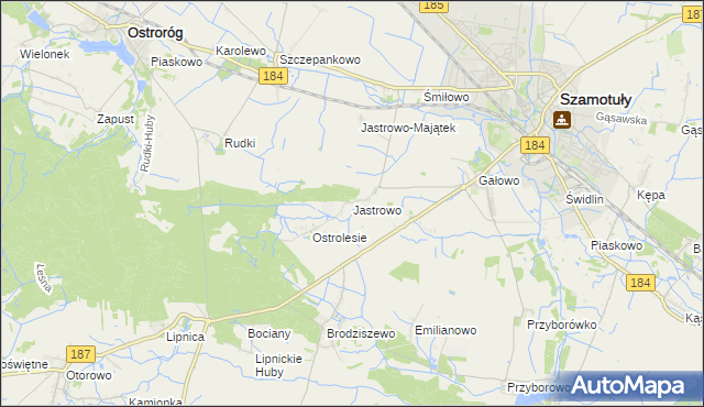 mapa Jastrowo, Jastrowo na mapie Targeo