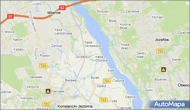 mapa Kępa Oborska, Kępa Oborska na mapie Targeo