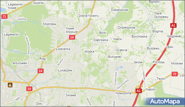 mapa Kopanka gmina Nowosolna, Kopanka gmina Nowosolna na mapie Targeo