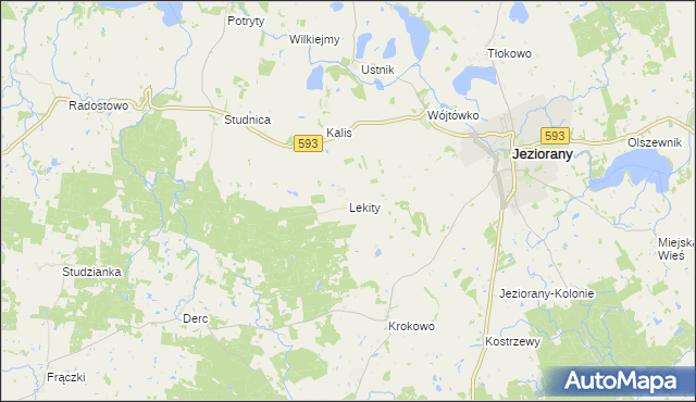 mapa Lekity, Lekity na mapie Targeo