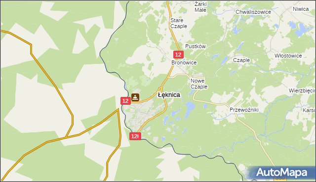 mapa Łęknica powiat żarski, Łęknica powiat żarski na mapie Targeo