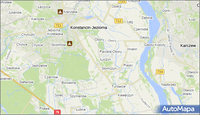 mapa Łyczyn gmina Konstancin-Jeziorna, Łyczyn gmina Konstancin-Jeziorna na mapie Targeo