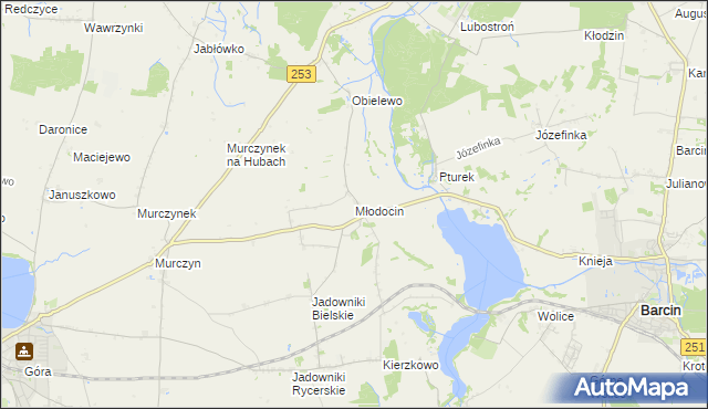 mapa Młodocin, Młodocin na mapie Targeo