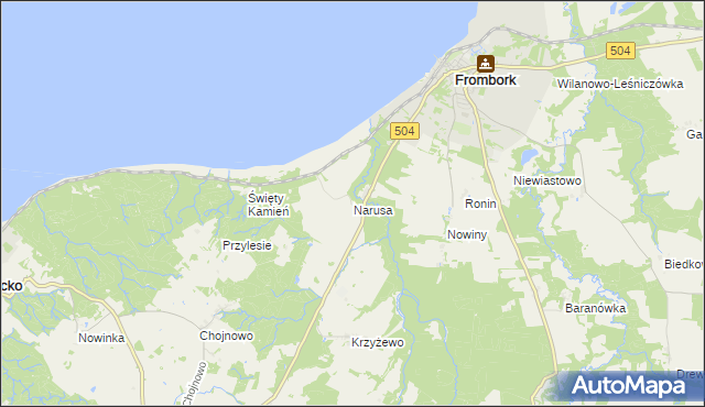 mapa Narusa, Narusa na mapie Targeo