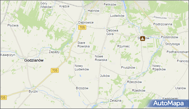 mapa Nowe Rowiska, Nowe Rowiska na mapie Targeo