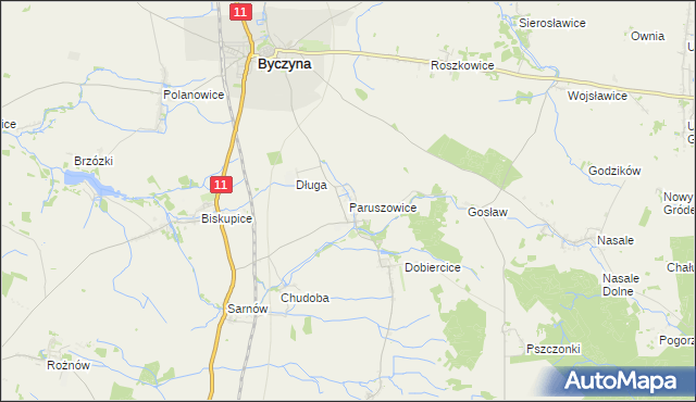 mapa Paruszowice, Paruszowice na mapie Targeo