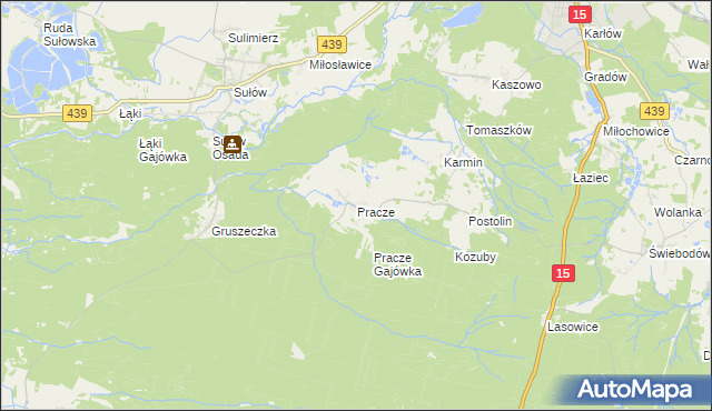 mapa Pracze, Pracze na mapie Targeo