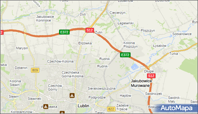 mapa Rudnik gmina Wólka, Rudnik gmina Wólka na mapie Targeo