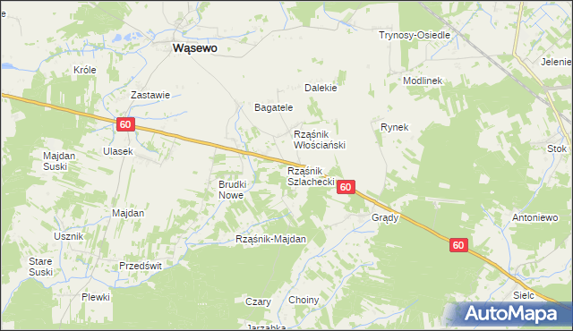 mapa Rząśnik Szlachecki, Rząśnik Szlachecki na mapie Targeo