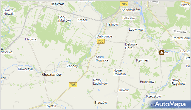 mapa Stare Rowiska, Stare Rowiska na mapie Targeo