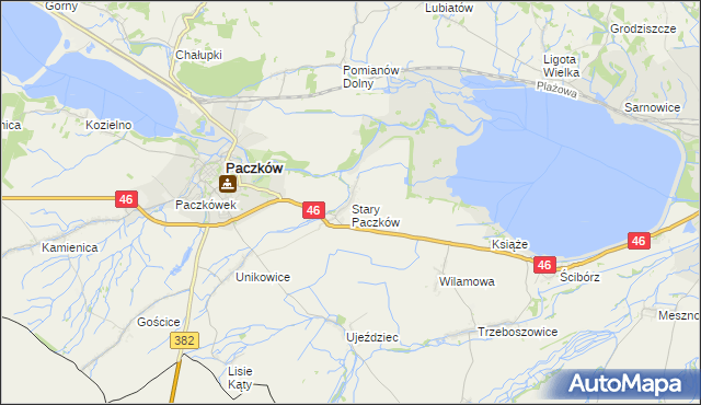 mapa Stary Paczków, Stary Paczków na mapie Targeo