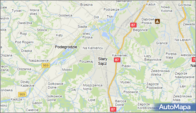 mapa Stary Sącz, Stary Sącz na mapie Targeo