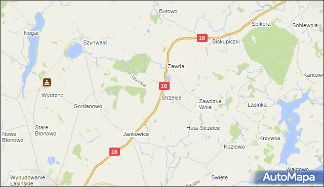 mapa Strzelce gmina Łasin, Strzelce gmina Łasin na mapie Targeo