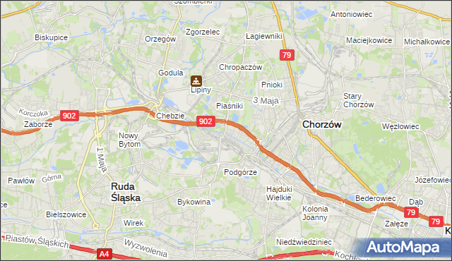 mapa Świętochłowice, Świętochłowice na mapie Targeo