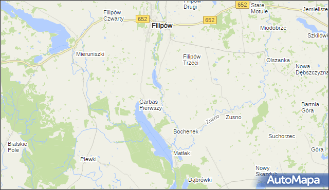 mapa Szafranki gmina Filipów, Szafranki gmina Filipów na mapie Targeo