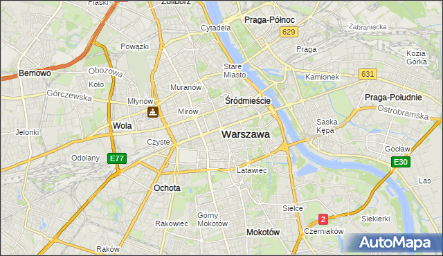 mapa Warszawy, Warszawa na mapie Targeo