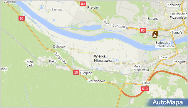 mapa Wielka Nieszawka, Wielka Nieszawka na mapie Targeo