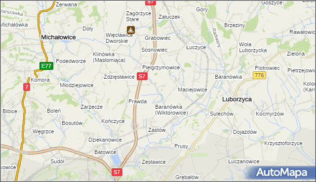 mapa Wiktorowice, Wiktorowice na mapie Targeo