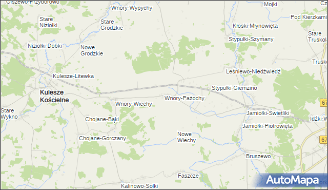 mapa Wnory-Pażochy, Wnory-Pażochy na mapie Targeo