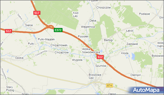 mapa Wólka Nowodworska, Wólka Nowodworska na mapie Targeo