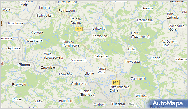 mapa Zabłędza, Zabłędza na mapie Targeo