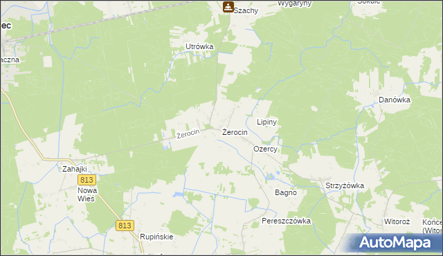 mapa Żerocin, Żerocin na mapie Targeo