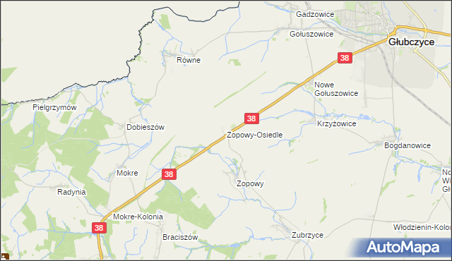 mapa Zopowy-Osiedle, Zopowy-Osiedle na mapie Targeo