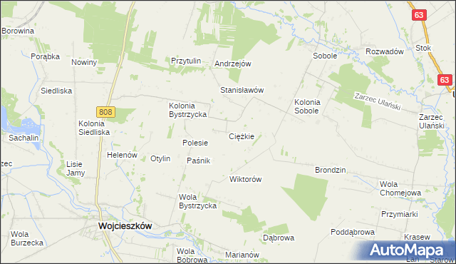 mapa Ciężkie, Ciężkie na mapie Targeo